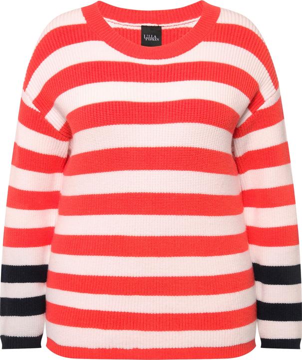 Actual product image Ulla Popken Mixed Stripe Long Sleeve Sweater (56)