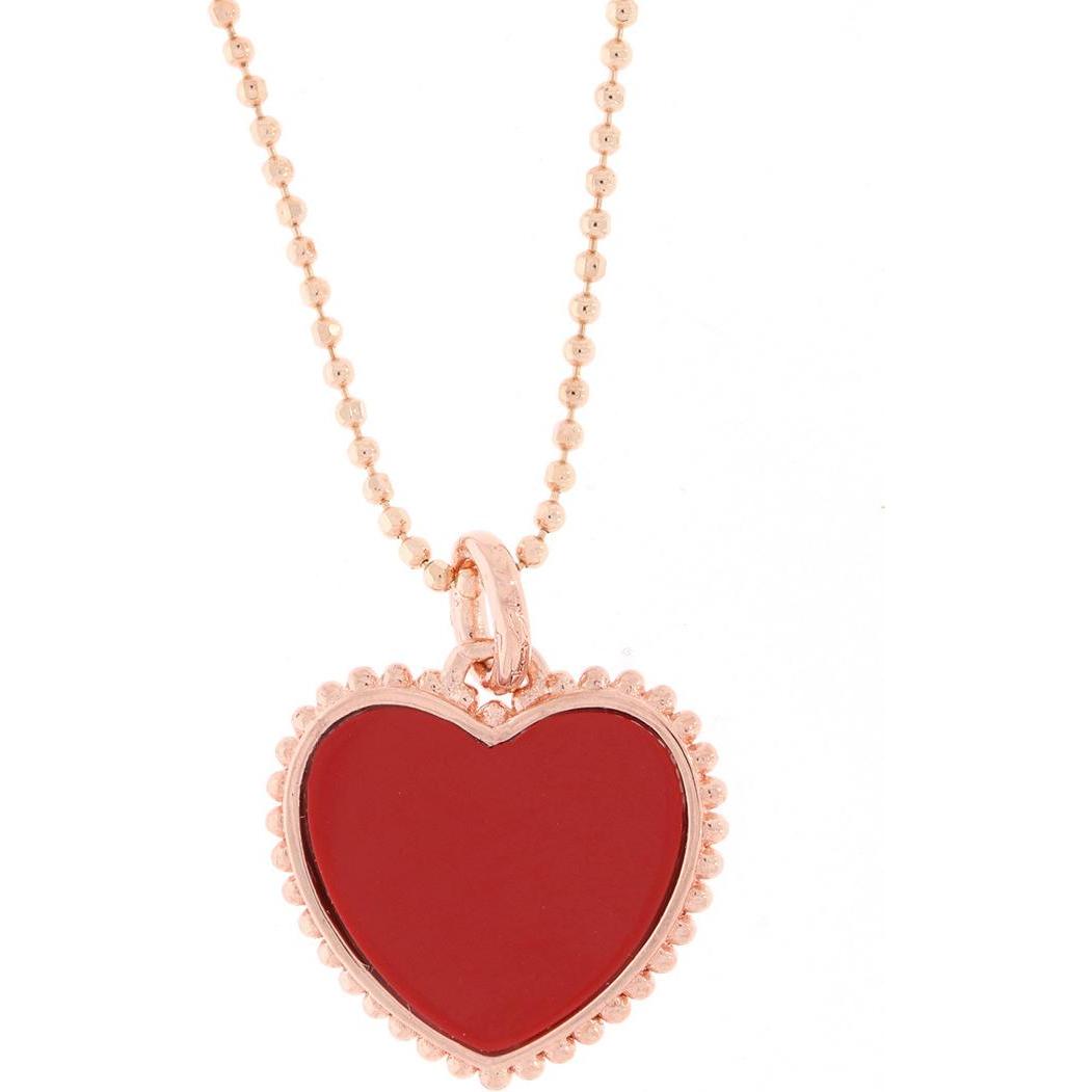 Thomas Sabo, Halsschmuck, Kette und Anhänger rotes Herz rosè vergoldet AIR-KE1743-109-10, (925 Sterling Silber, 45 cm)