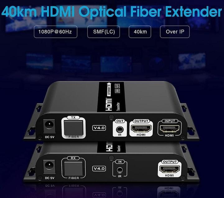 Produktbild PremiumCord Optischer HDMI-Extender bis 40 km, Full HD 1080p, 150 Mbit/s, HDMI 1.3 (Extender)