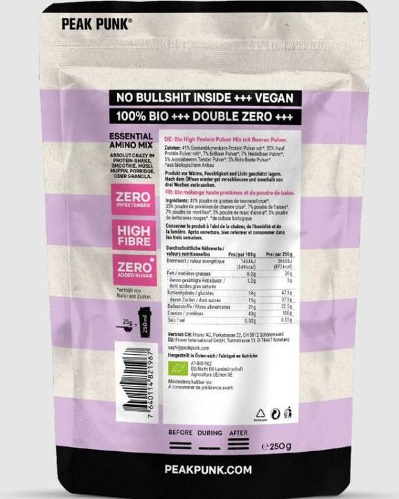 Produktbild Peak Punk Bio Protein Shake (Berry, 1 Stk., 250 g)