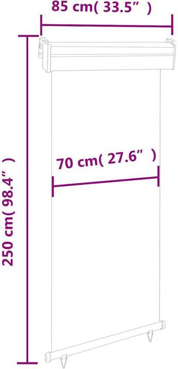 Produktbild vidaXL Seitenmarkise (0.80 m)