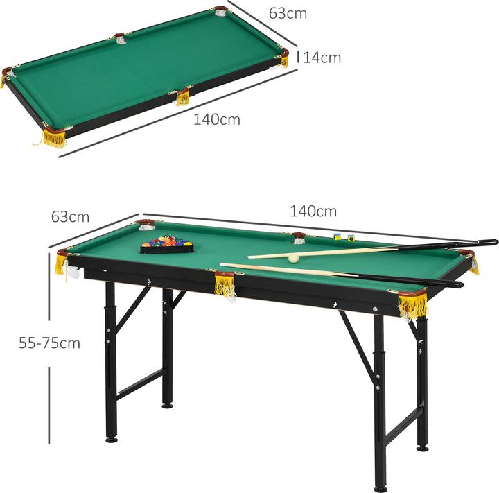 Actual product image SportNow Billardtisch MDF, Stahl Grün