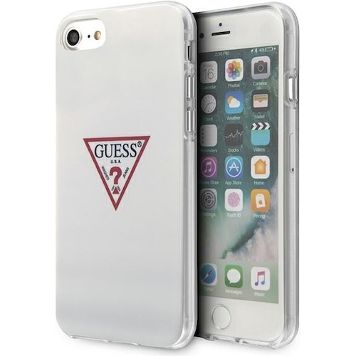 Guess Case (iPhone 7, iPhone 8, iPhone SE (2020)), Smartphone Hülle, Weiss