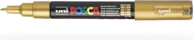 Actual product image Posca Marker PC-1M round tip (Gold, Black, 0.70 mm, 1 x)