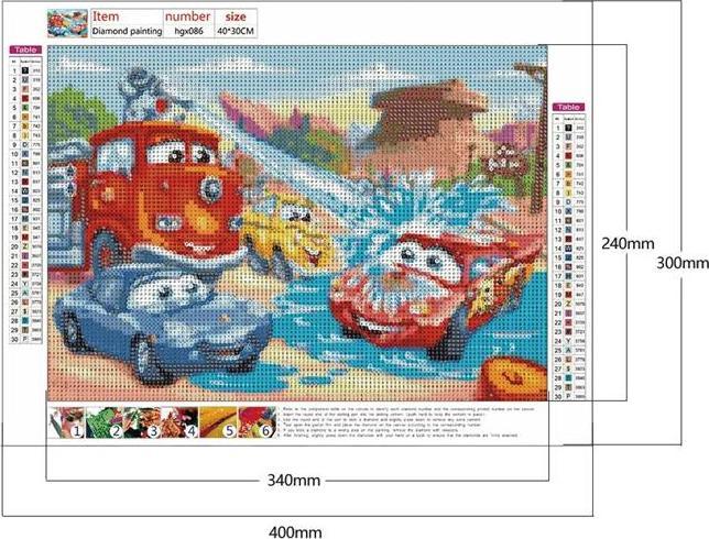 Actual product image Shenzhen Diamond Painting Cars Cartoon 24 x 34 cm