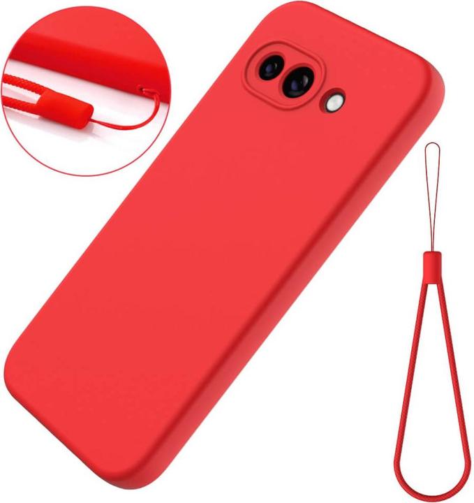 Actual product image Cover-Discount Google Pixel 9a - Silikon Gummi Hülle mit Riemen (Google Pixel 9a)