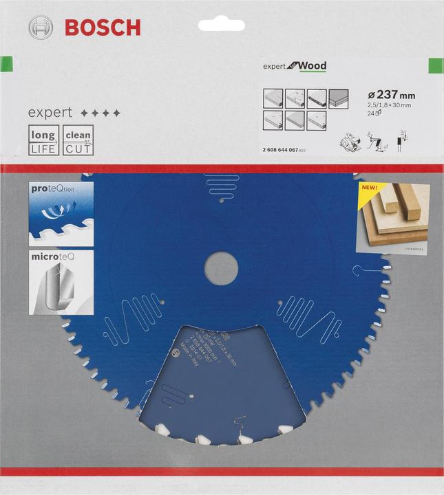 Produktbild Bosch Professional Zubehör Kreissägeblatt Expert for Wood, 237 x 30 x 2,5 mm, 24