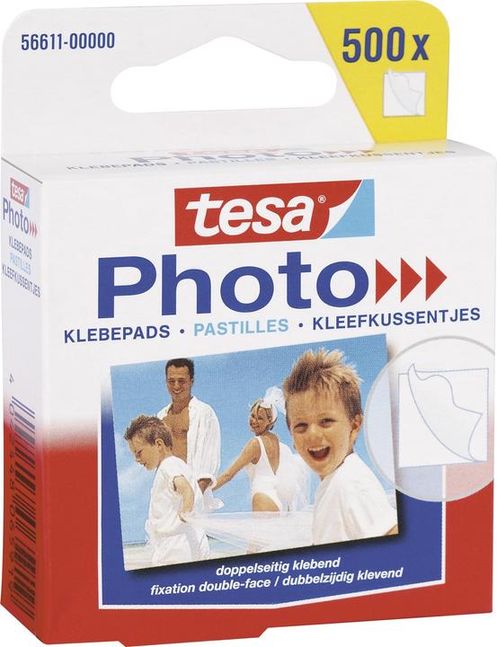 tesa Photo pads adhésifs, autocollants, 500 coins photo