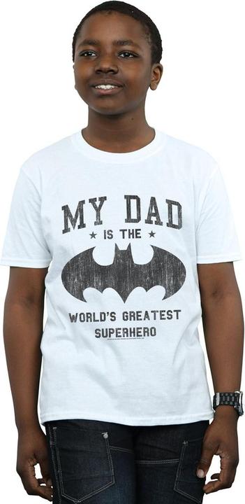 Actual product image Boys Batman My Dad Is A Superhero T-Shirt (152, 158)