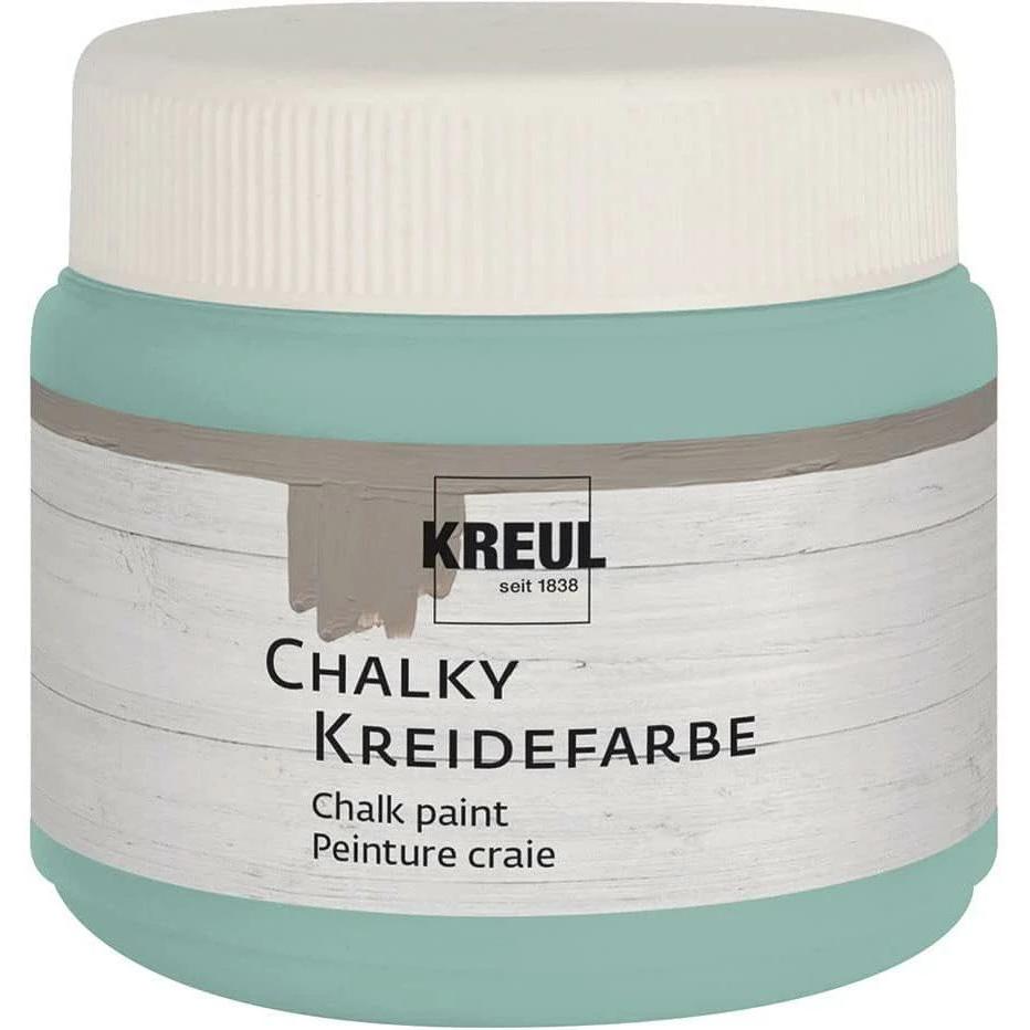 Kreul, Künstlerfarbe + Bastelfarbe, Kreidefarbe Chalky, Ice Mint,150 ml (Mint, Weiss, 150 ml)