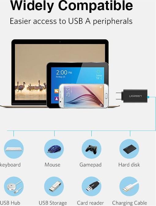Productafbeelding Ugreen USB-C 3.1 naar USB-A 3.0 Jack Adapter (USB-A, 2.80 cm)
