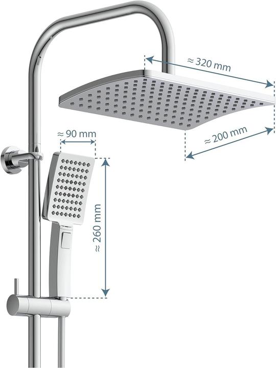 Image du produit Schütte Douche à effet pluie salle de bain MALLORCA Ensemble de douche à effet pluie chromé 60660