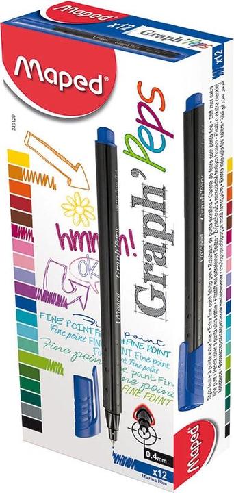 Actual product image Maped Fineliner Graph'Peps, blue (1x)