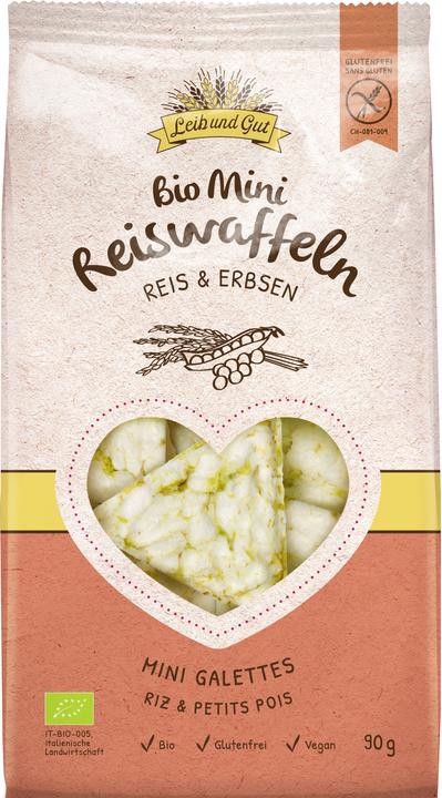 Image du produit Leib und Gut Mini galettes de riz bio Riz et petits pois 90 g (90 g)