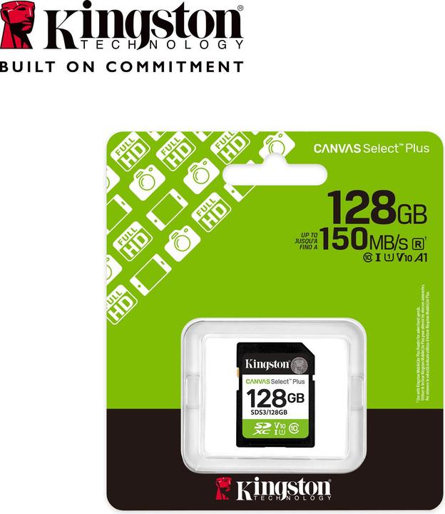 Produktbild Kingston Canvas Select Plus (128 GB, SD, SDXC, U1, UHS-I)