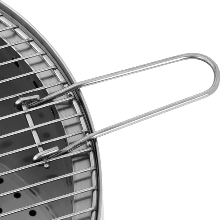 Produktbild Uniprodo Feuerschale Edelstahl 55x55x48 cm mit Grillrost & Aufbewahrungstasche Feuerkorb (55 cm)