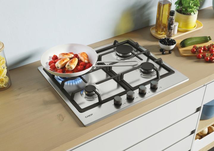 Produktbild Candy Zeitloser CHG6BR4WX Edelstahl-Gaseinbauherd(e) mit 4 Kochstellen