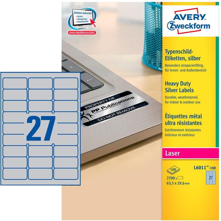 Actual product image Avery Type plate labels