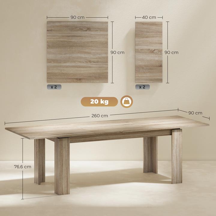 Produktbild Homcom Esstisch Spanplatte Eiche