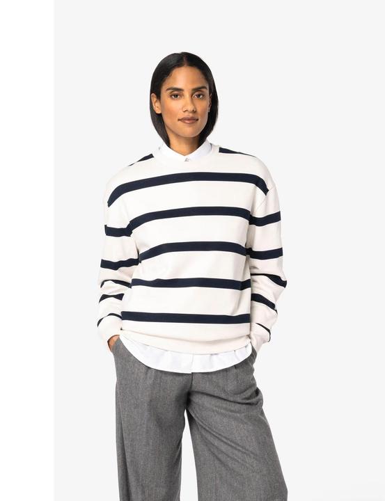 Produktbild Native Spirit Nachhaltiger gestreifter Sweatshirt mit fallenden Schultern (S)