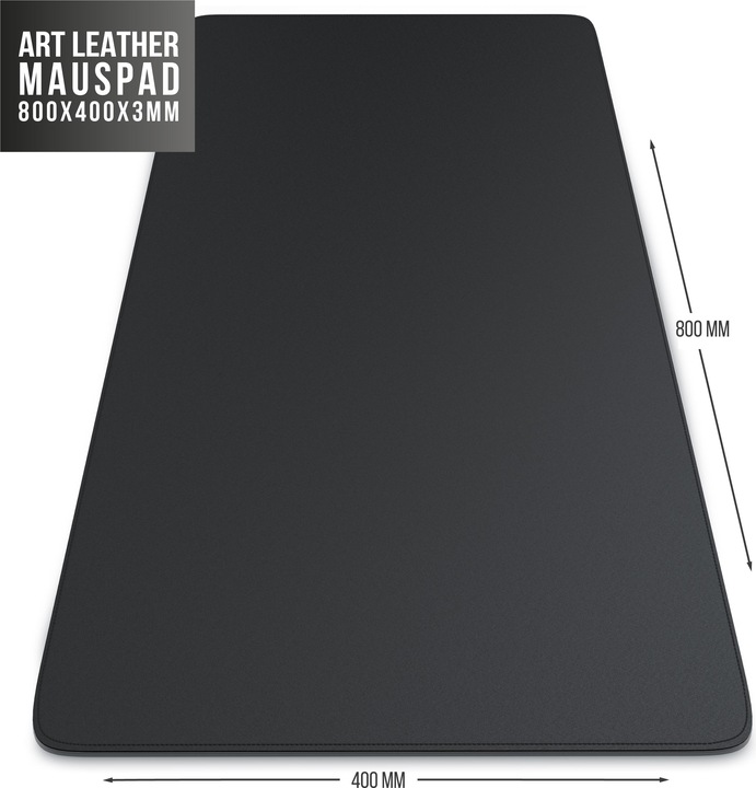 Produktbild CSL Mauspad, XXL 800 x 400 x 3 mm Mausmatte, XXL Mousepad / Rutschfest, schwarz (XXL)