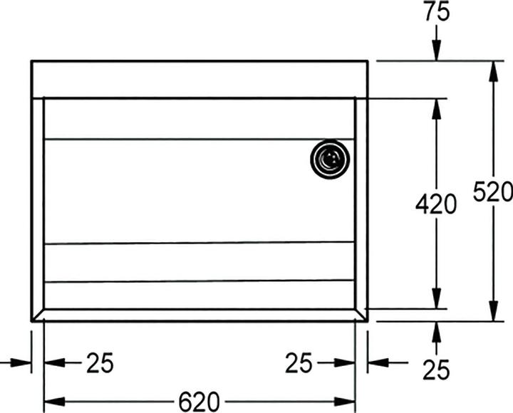 Produktbild Franke KWC Ausgussbecken Einlegemontage BS324N Ablauf rechts, Edelstahl (520 mm, 670 mm)