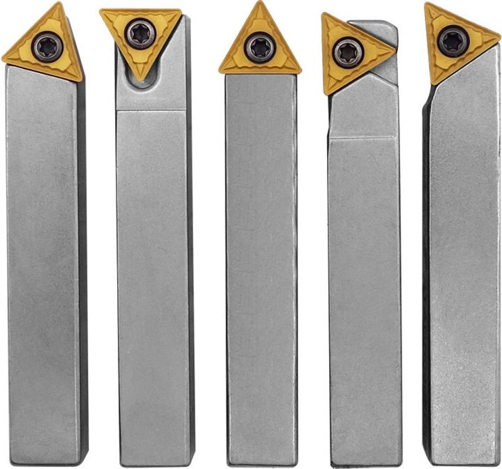 Actual product image Paulimot Turning tool set with inserts, nickel-plated, 10 mm, 5-piece