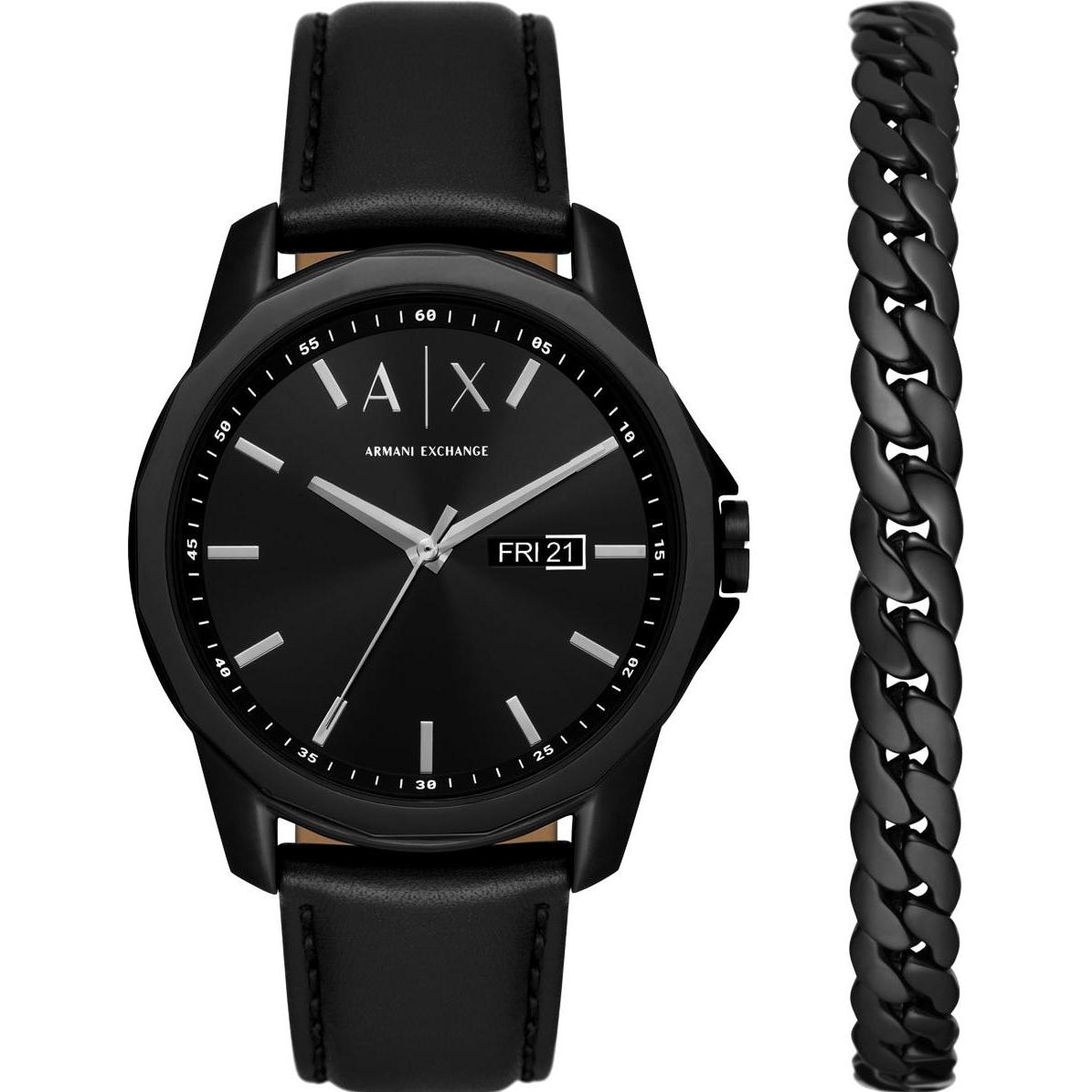 Armani Exchange, Armbanduhr, Banks, Schwarz, (Analoguhr, 44 mm)