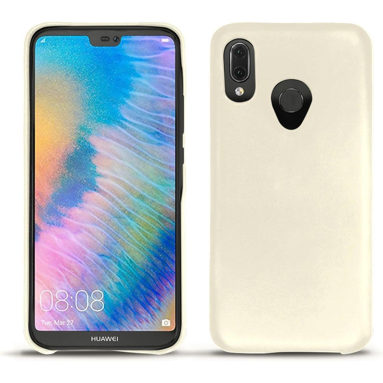 Noreve Lederschutzhülle (Huawei P20 Lite), Smartphone Hülle, Weiss