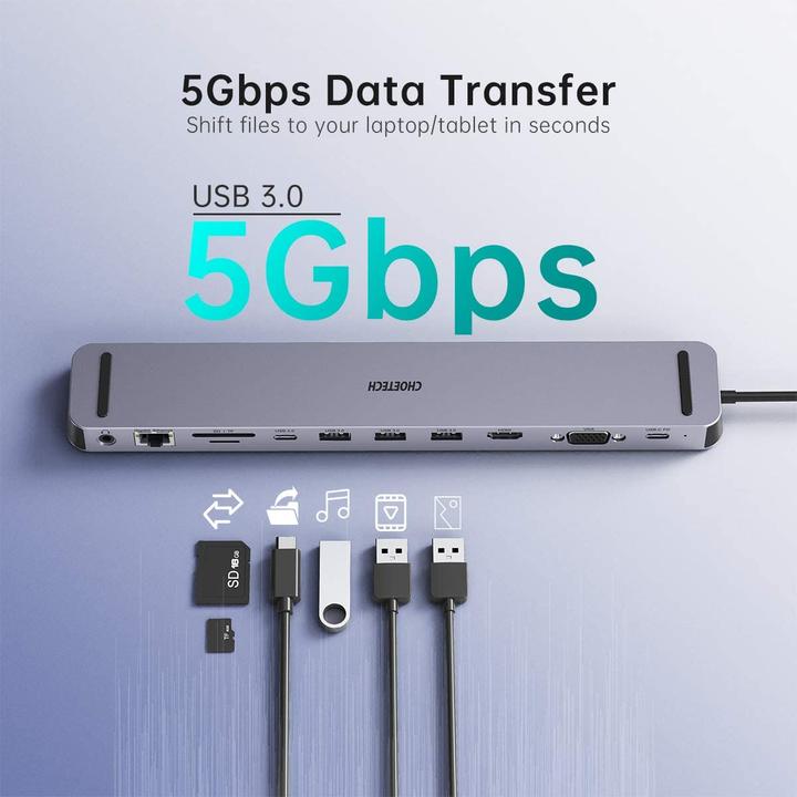 Produktbild Choetech HUB-M20 (USB-C, 11 Ports)