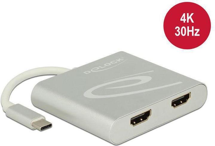 Produktbild Delock Monitor Adapter USB Typ-C zu 2X HDMI (HDMI, 7.30 cm)