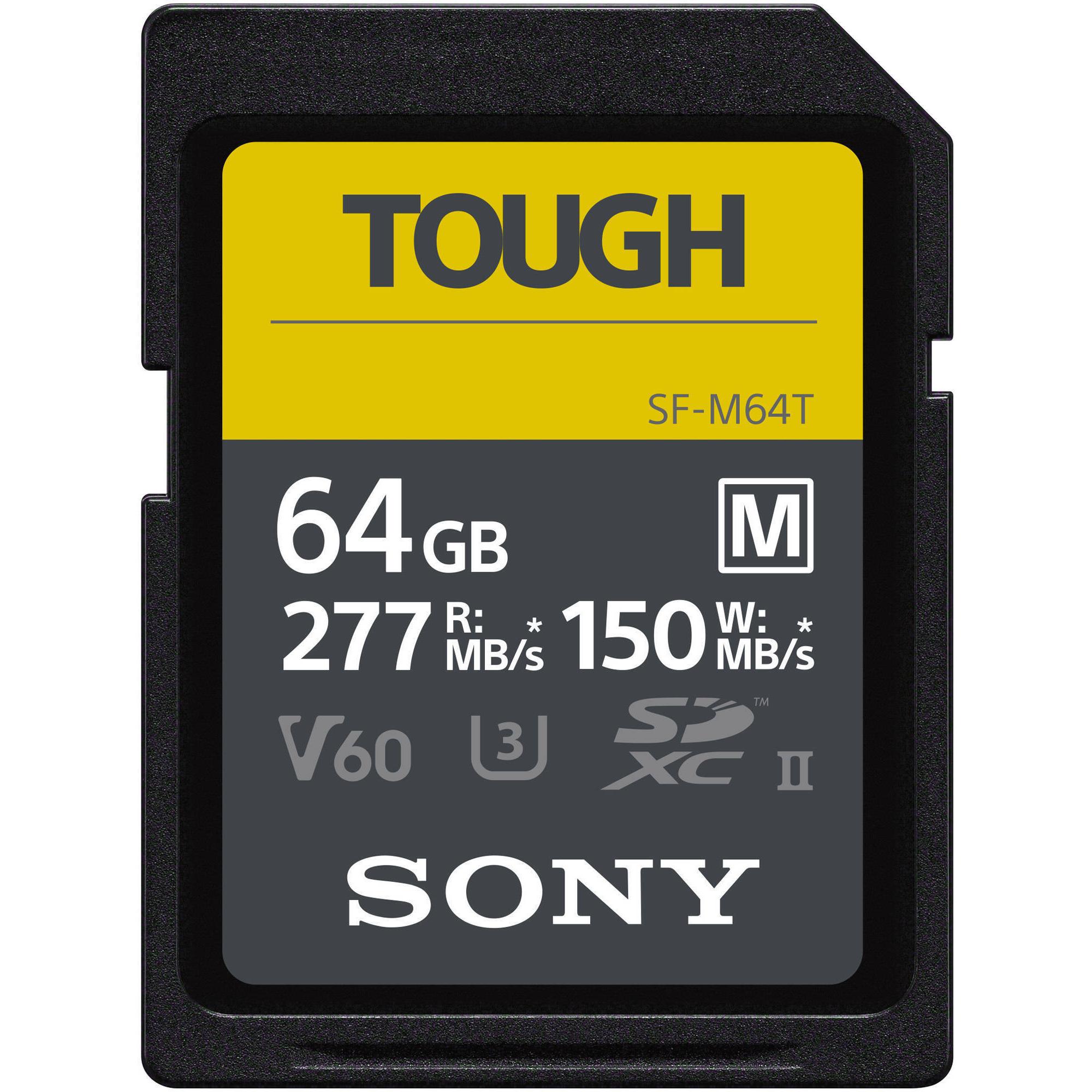 Sony SF-M Tough (64 GB, SDXC, U3, UHS-II), Speicherkarte, Schwarz