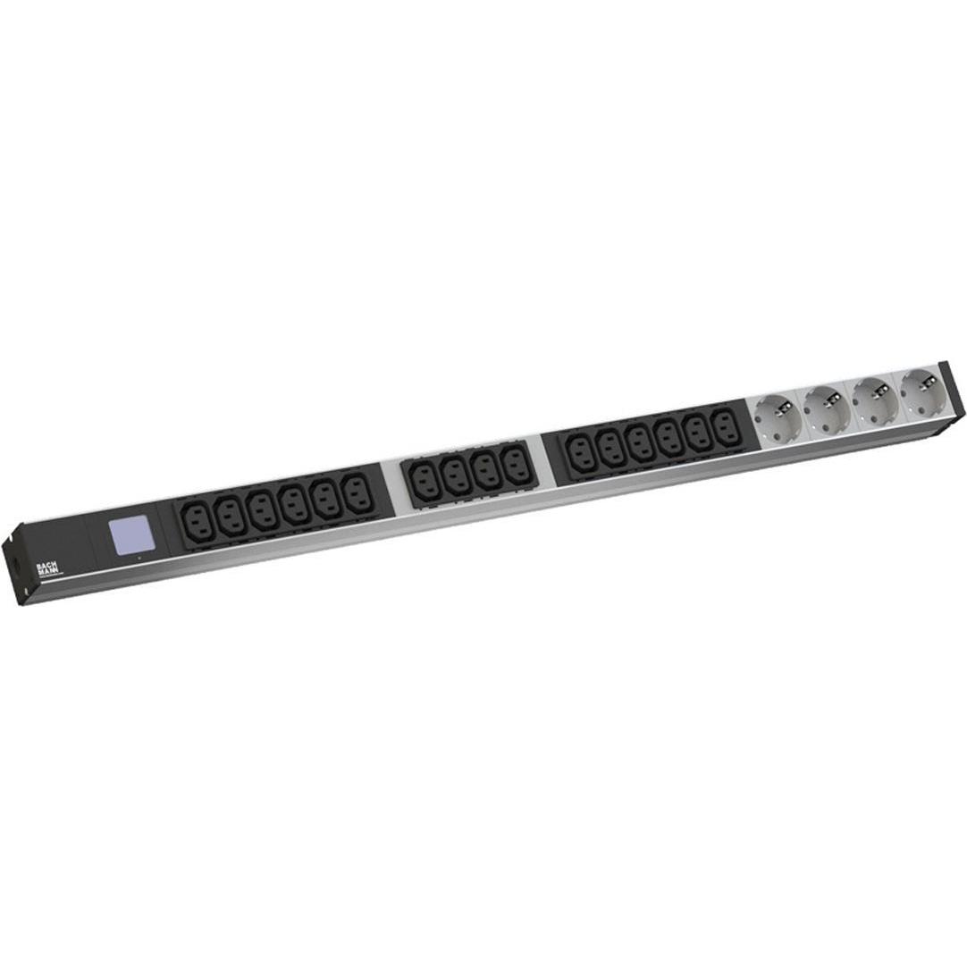 Bachmann BN0500 48,26cm 19Zoll PDU 1HE 16xC13 4x Schutzkontakt Leistungsmessung Anschluss CEE 16A bl, USV Zubehör
