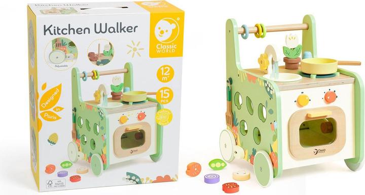 Actual product image Classic World Wooden Walker Kitchen, 15 pieces.