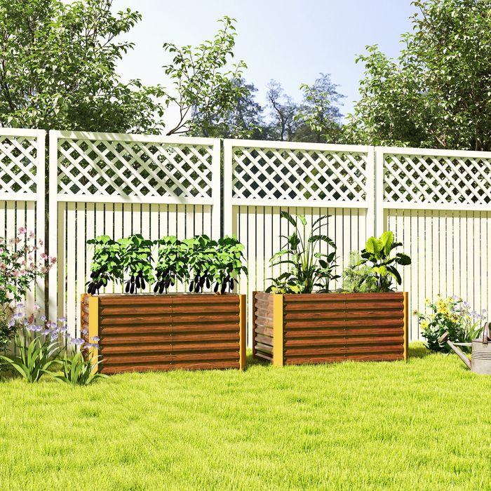 Produktbild Swisshandel24 2er-Set Hochbeet, verzinkter Stahl, 120x60x60 cm