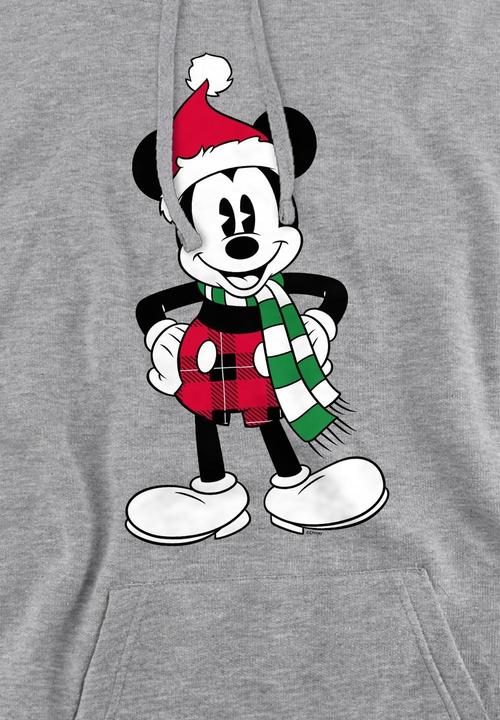 Immagine prodotto Disney Felpa con Cappuccio Natale Topolino Tartan Uomo (L)