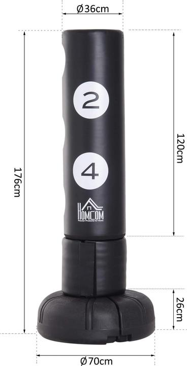 Immagine prodotto Homcom Sacco da boxe in piedi 176 cm (70 cm, 11.50 kg)