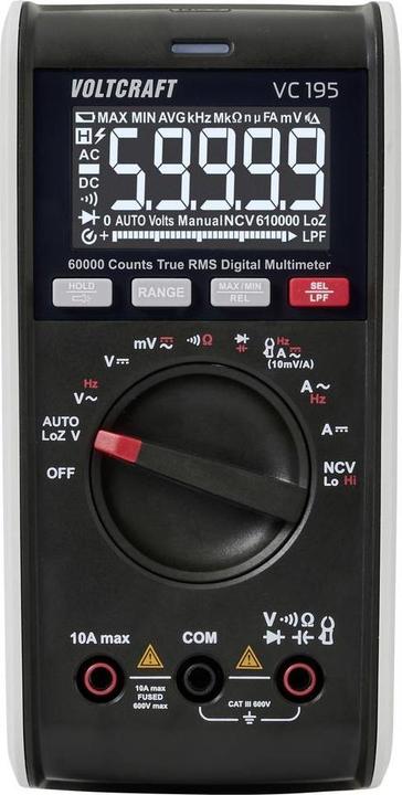Actual product image Voltcraft VC195 Hand-held multimeter digital CAT III 600 V display Counts 60000 (VC-17059815) (CAT III 600V)