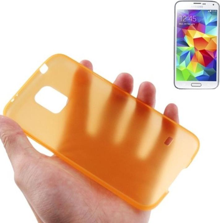 Produktbild König Design Schutzhülle Case Ultra Dünn 0,3mm für Handy Samsung Galaxy S5 / S5 Neo orange Transparent (Samsung Galaxy S5, Samsung Galaxy S5 Neo)