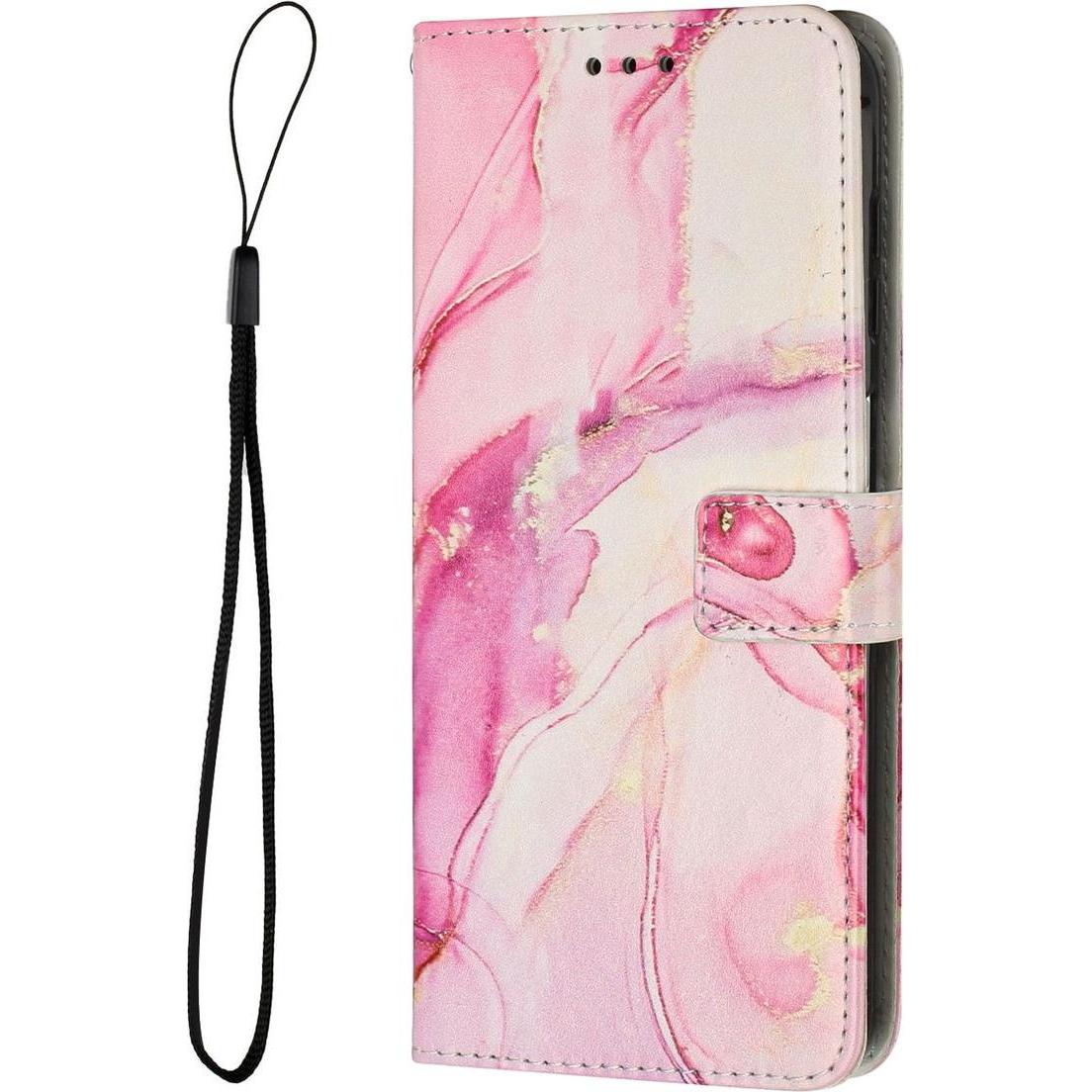 König Design Hülle für Apple iPhone 15 Pro Handy Schutz Case Cover Klapp Tasche Marmor Etuis (Apple iPhone 15 Pro), Smar...