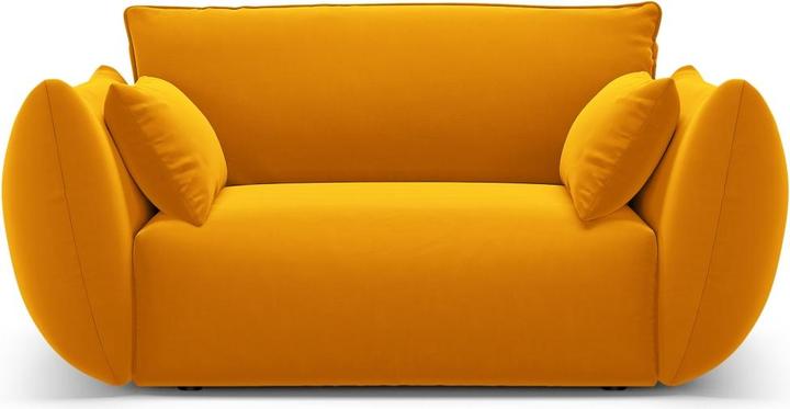 Cosmopolitan Design Fauteuil en velours, "Matera", 1 Place, Jaune, 128x110x85 Fabriqué en Europe