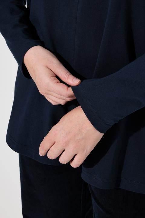 Immagine prodotto Ulla Popken Maglia con drappeggio, scollo a V, maniche lunghe e cotone biologico (42, 44)