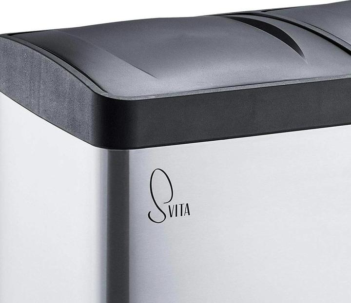 Produktbild Svita T2X24 Edelstahl Mülleimer, Silber (48 l)