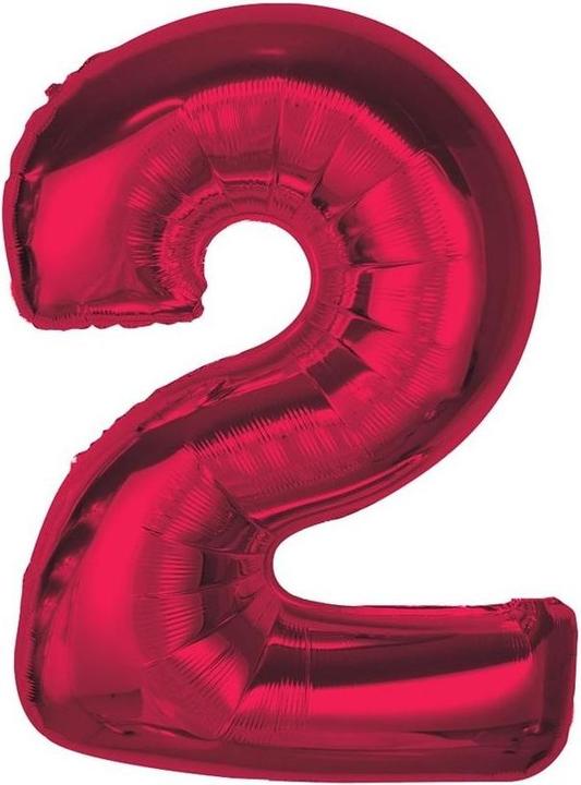 GoDan Folienballon Nummer 2 rot Smart 92cm (1x)
