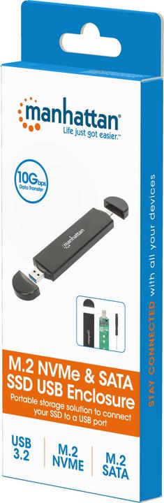 Produktbild Manhattan M.2 NVMe und SATA SSD USB-Festplattengehäuse (M.2 2230)
