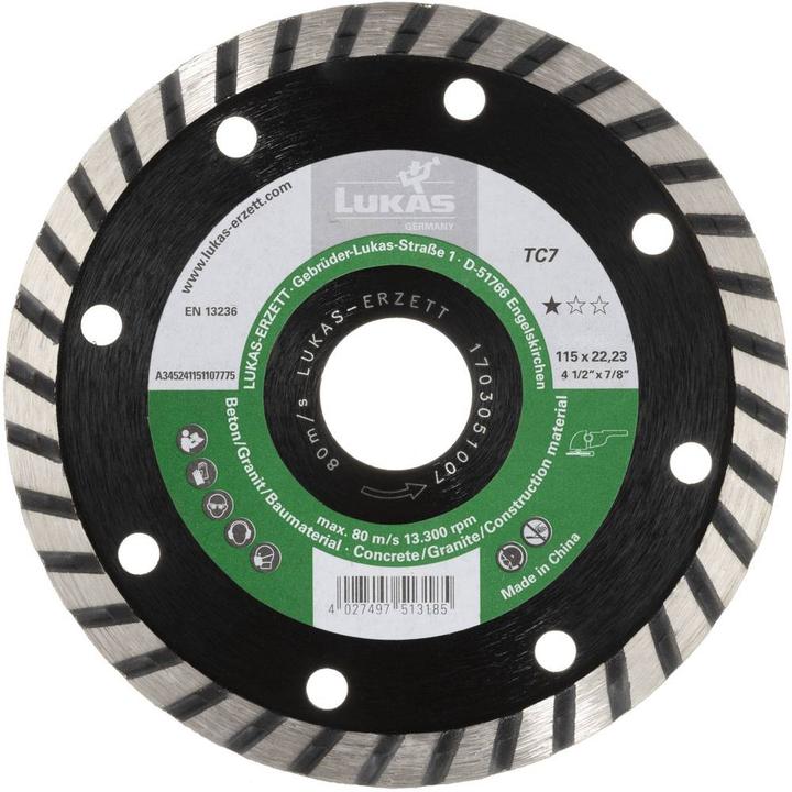 Produktbild Lukas Diamanttrennscheibe TC7 für Stein Ø 125 mm für Winkelschleifer