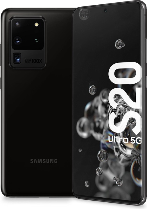 Produktbild Samsung Galaxy S20 Ultra 5G EU (128 GB, Cosmic Black, 6.90", Hybrid Dual SIM + eSIM, 108 Mpx, 5G)