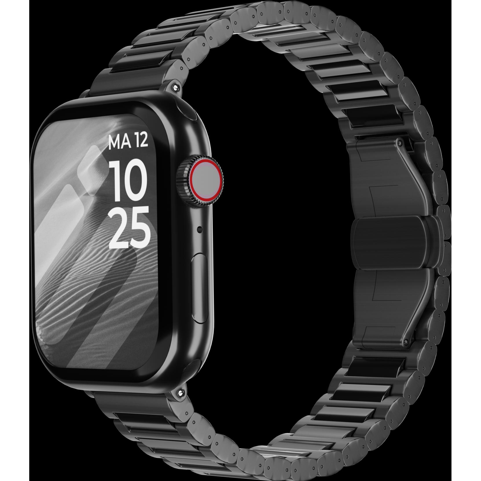 Thumbnail - Strap-it Titanium horlogeband - Geschikt voor Apple Watch bandje - Series 1/2/3/4/5/6/7/8/SE/Ultra - Donkergr (Titan, Ap...