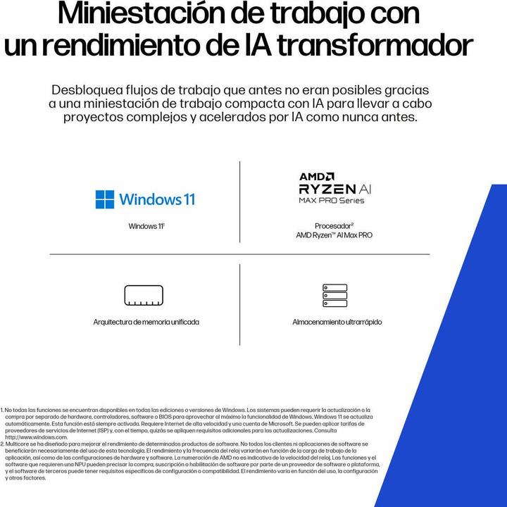 Image du produit HP Z2 Mini G1a Workstation Desktop PC Wolf Pro Security Edition (1000 Go, 128 Go, AMD Ryzen AI Max+ PRO 395)