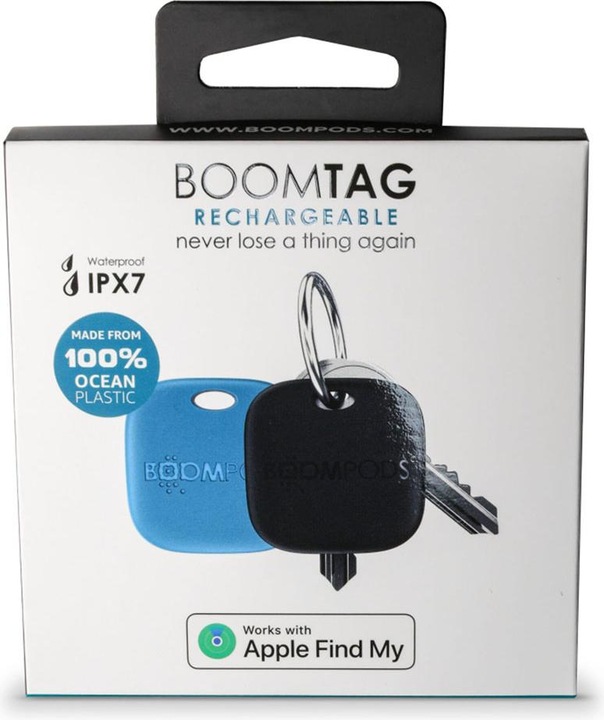 Produktbild Boompods Boomtag Rechargeable Duo Pack Blue & Black (iOS)